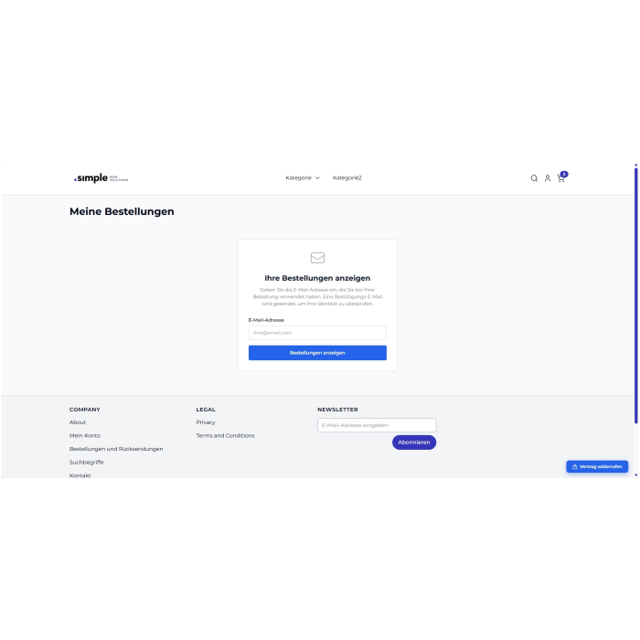 .simple Widerrufbutton für Magento Onlineshop